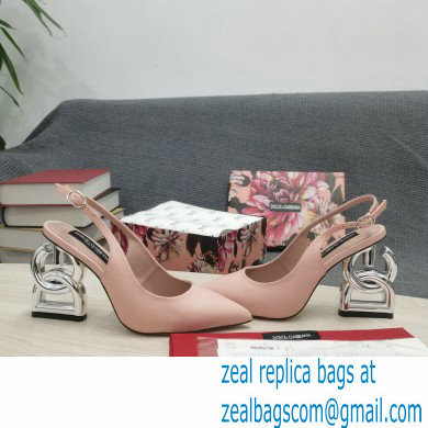 Dolce  &  Gabbana Heel 10.5cm Slingbacks Nude with DG Heel 2022